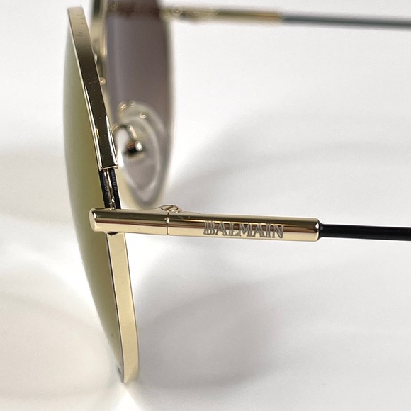 BALMAIN 52mm Round Sunglasses Gold Made In France main image 6